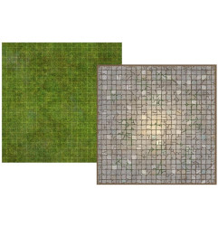 Battle Mat Board - Grass & Flagstone