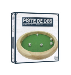 Piste de dés 35cm en Bois avec 5 dés