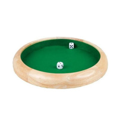 Piste de dés 34cm en Bois avec 5 dés