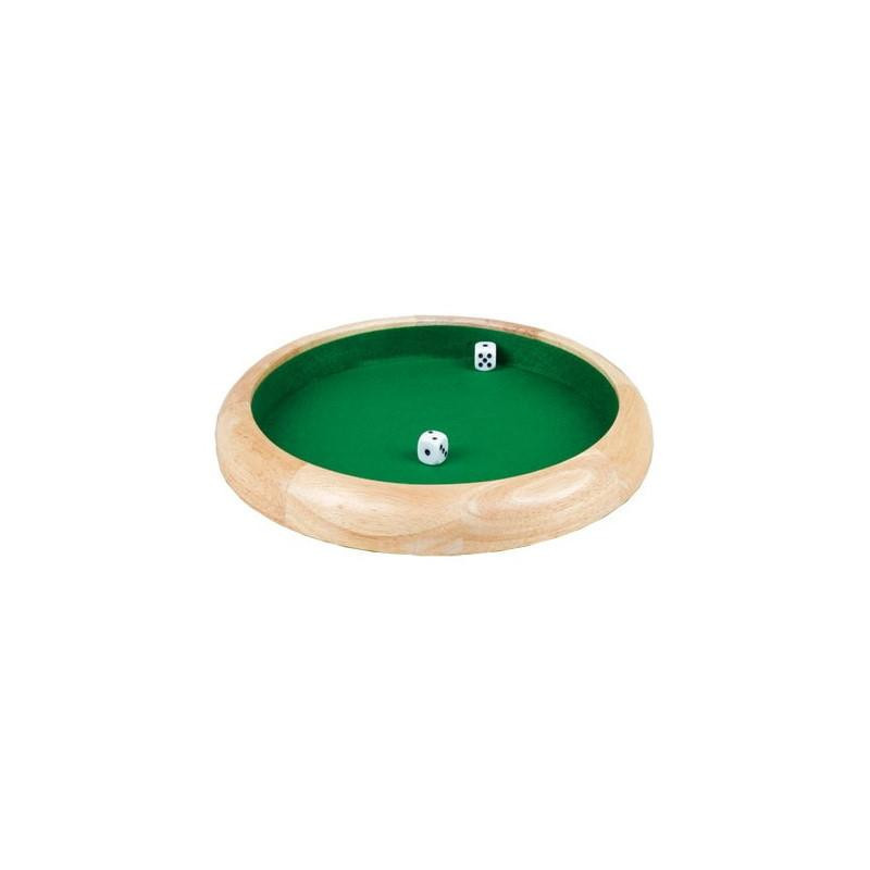 Piste de dés 34cm en Bois avec 5 dés