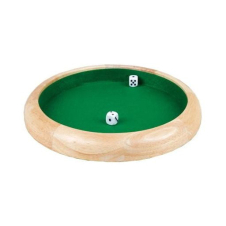 Piste de dés 34cm en Bois avec 5 dés
