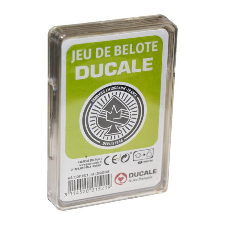 Jeu de 32 cartes Belote Ducale (Boite Cristal)