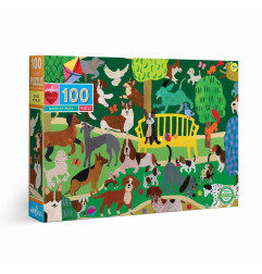 Puzzle 100p - Chiens jouant