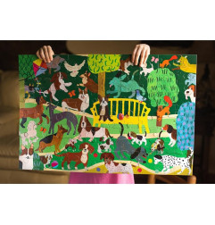 Puzzle 100p - Chiens jouant