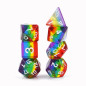 Série de 7 dés RPG Arc-en-ciel Transparent