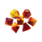 CHESSEX - Set de 7 dés - GEMINI - Rouge - Jaune/Argent