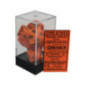 CHESSEX - Set de 7 dés - VORTEX - Orange/Noir