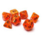 CHESSEX - Set de 7 dés - VORTEX - Orange/Noir