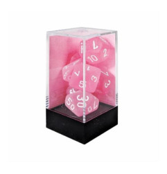 CHESSEX - Set de 7 dés - FROSTED - Rose/Blanc