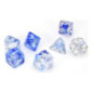 CHESSEX - Set de 7 dés - NEBULA - Bleu Foncé/Blanc