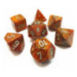 CHESSEX - Set de 7 dés - GLITTER - Or/Argent