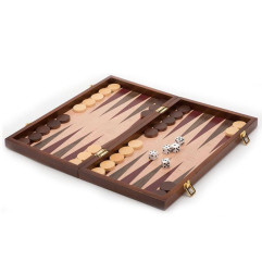 Backgammon Bois 38cm façon loupe d'orme